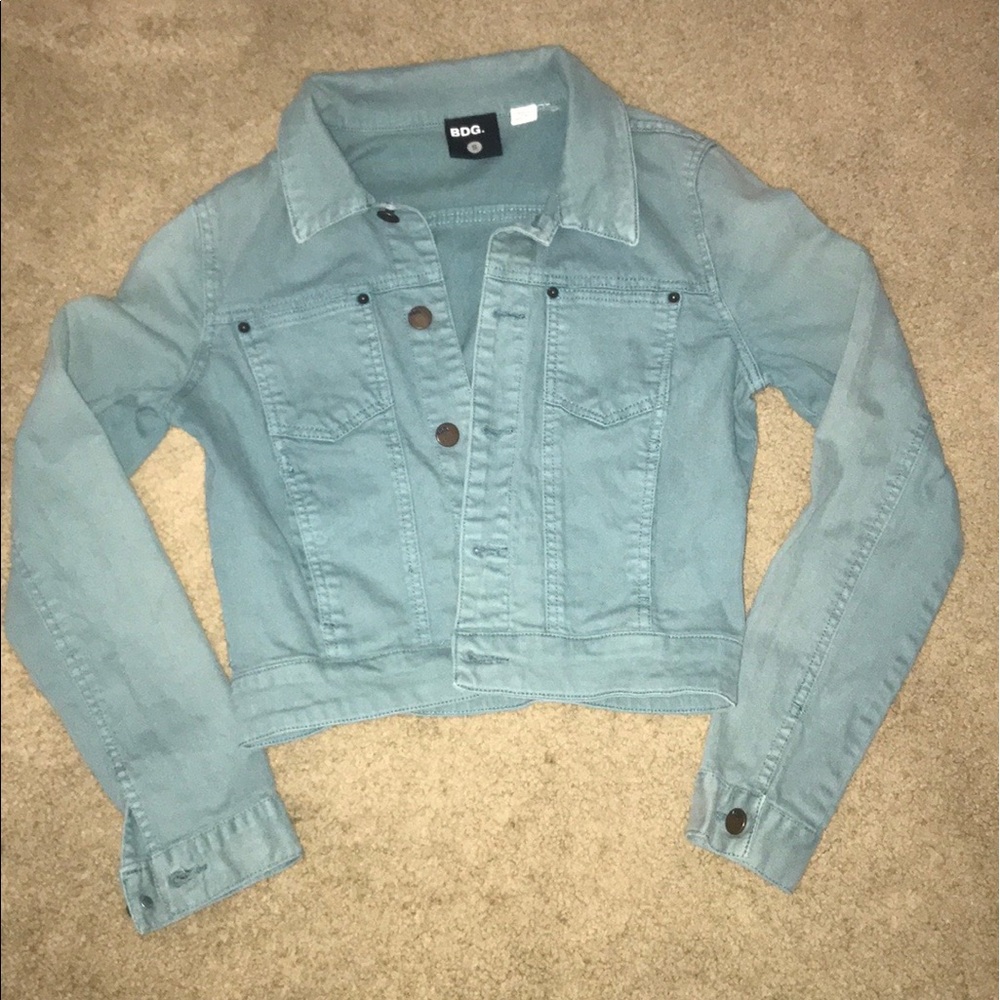 BDG stonewashed blue denim jean jacket .